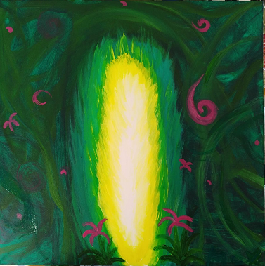 Durchreise - Acryl auf Leinwwand - 90x90 cm