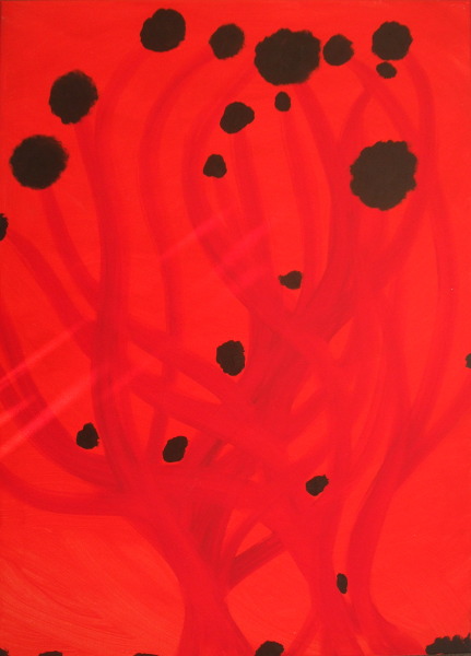Sonnenrot - Acryl auf Leinwwand